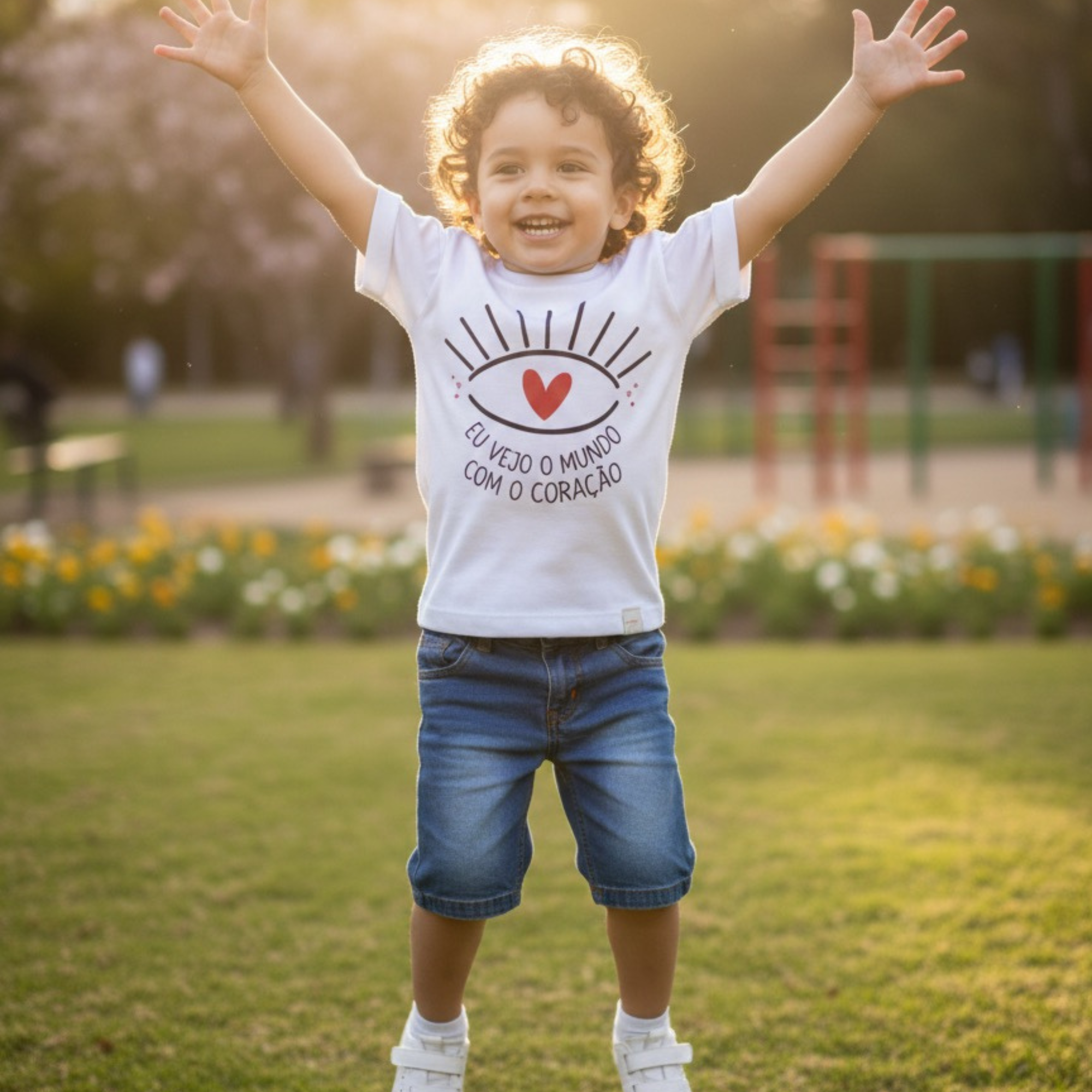 Camiseta "Eu vejo os olhos com o coração"
