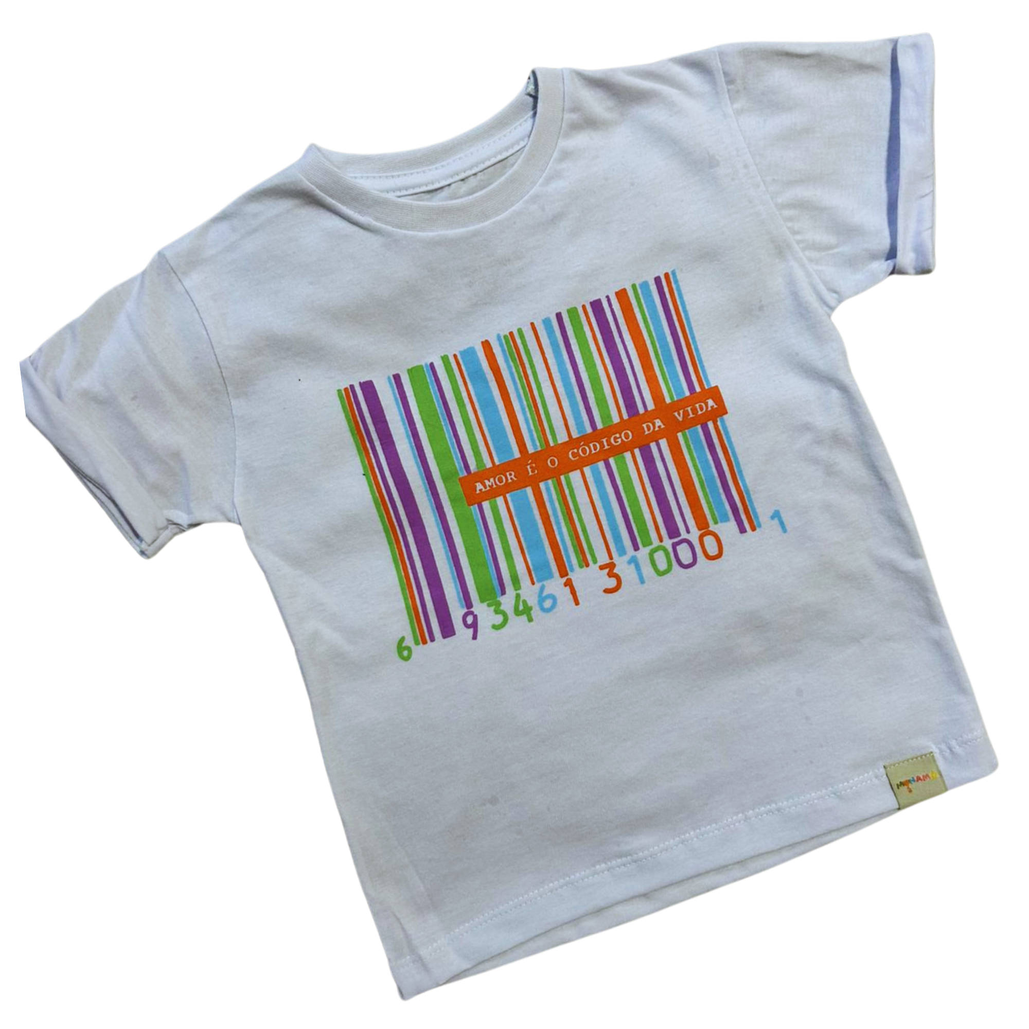 Camiseta "Amor é o código da vida" - versão colorida
